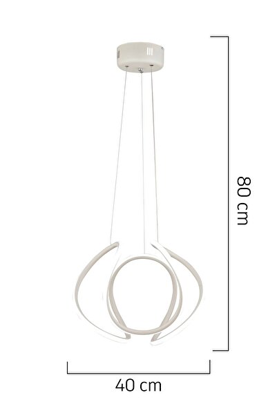 Apliqa Pietra Beyaz Sarkıt 56 Watt Sarkıt 3 Renkli Ledli Modern Mutfak Banyo Led Salon Sarkıt Avize