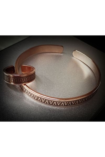 DA Cooper Design Copper Bracelet & Ring 25 Gr Copper Bracelet & Ring Set