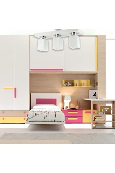 Apliqa Kare 3Lü Modern Plafonyer Genç Odası MutfakYatak Odası Avize