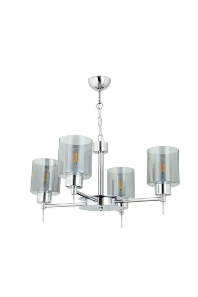 Apliqa Goldie 4 Lü Krom Kaplama Modern Yatak Odası Salon Avize