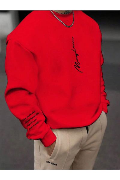 Revasser NEVER Кольоровий унісекс оверсайз бавовняний світшот - велосипедна горловина