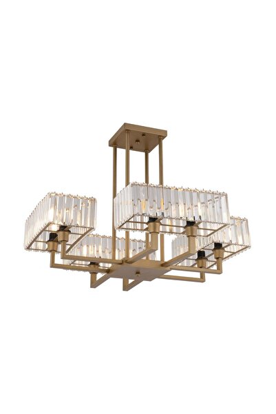 Apliqa Brambles 8'li Eskitme Kristalli Taşlı Modern Tasarım Kristal Salon Avize