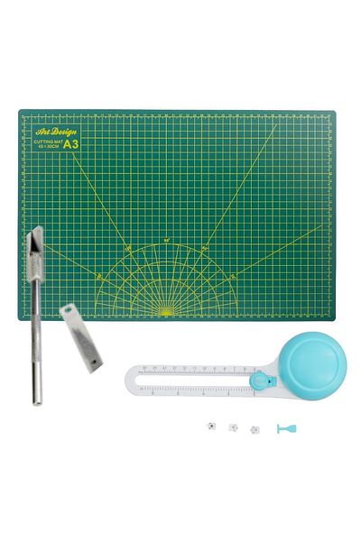 roco paper Handcrafted Cutting Kit - 5 Replacement Blades, Cutting Mat, Round Cutting Blade, and Cretary Blade