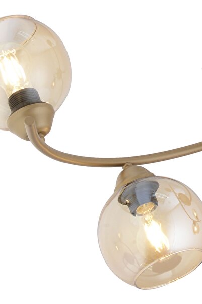 Apliqa Pireal 4'lü Sıralı Eskitme Bal Camlı Modern Oturma Odası Salon Avize