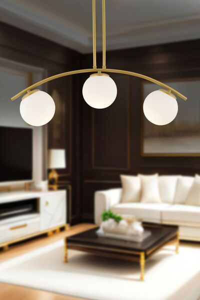 Apliqa Fralde 3 Lü Gold Modern Mutfak Cafe Restoran için Uygun Retro Salon Avize