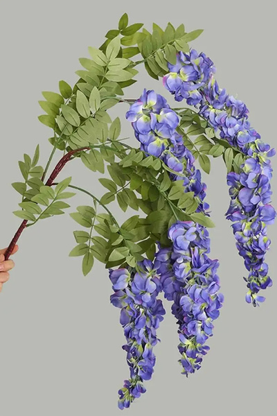 Yapay Çiçek Deposu Yapay Salkım Akasya 3 Dallı 108 cm Mor