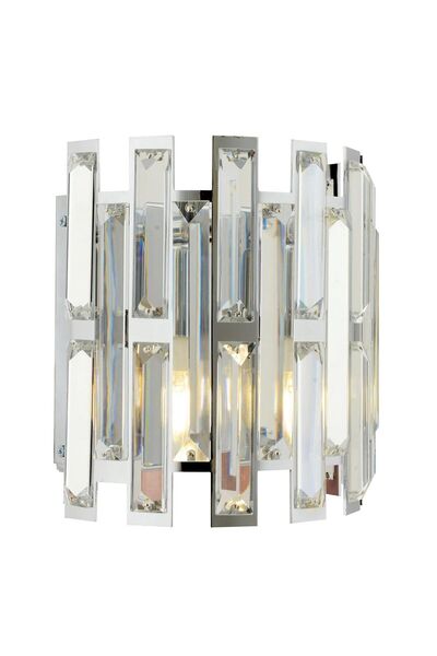 Apliqa Gallıano Krom Kaplamalı Kristal Taşlı Duvar Lambası Yatak Odası-yatak Başı-salon Için Aplik