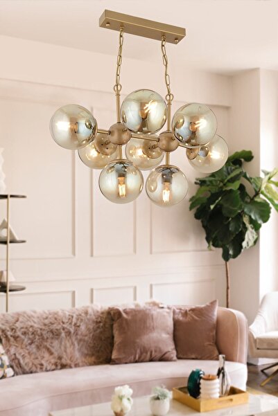 Apliqa Lamia 8li Eskitme Modern Sarkıt Mutfak Yemek Masası Üstü Salon Avize