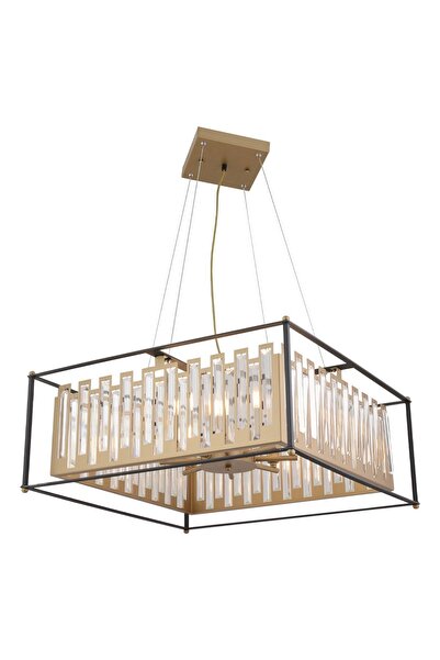 Apliqa Adran 8'li Siyah Eskitme Kristalli Taşlı Modern Tasarım Kristal Büyük Salon Avize