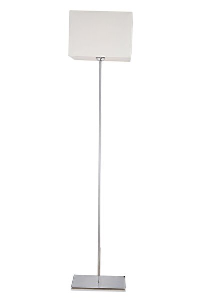 Apliqa Layana Beyaz Şapkalı Krom Dekoratif Modern Tasarım Ayaklı Oturma Odası-salon Lambader