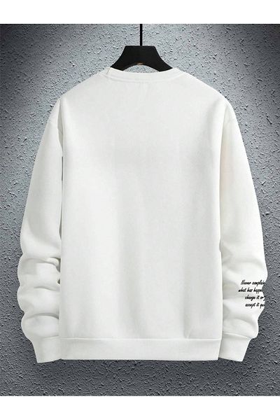 Revasser NEVER Πολύχρωμο Unisex Oversize βαμβακερό φούτερ - Crew Neck