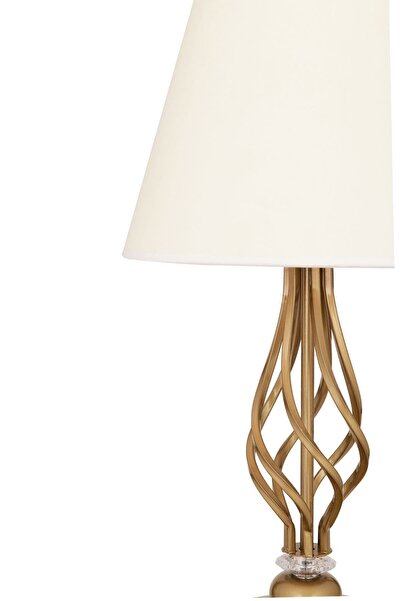 Apliqa Lupin Beyaz Şapkalı Eskitme Masa Lambası Modern Tasarım Salon-Yatak Odası Abajur