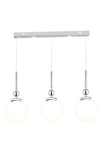 Apliqa Struer 3'lü Sıralı Krom Ledli Modern Koridor, Yatak Odası Salon Sarkıt Led Avize
