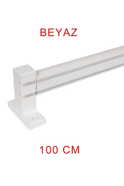 BonicasaArt 2 Channel Aluminum Decorative Rail with Wooden Head, Modern Rustic White
