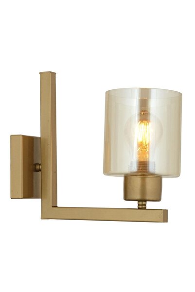 Apliqa Tasse Eskitme Boyalı Duvar Lambası Yatak Odası-Yatak Başı-Banyo İçin Bal Camlı Modern Aplik