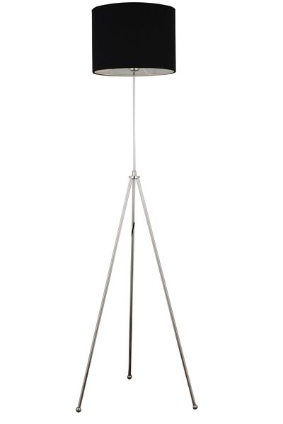 Apliqa Sansa Siyah Şapkalı Krom Modern Tasarım Metal3 Ayaklı Abajur Lamba Lambader