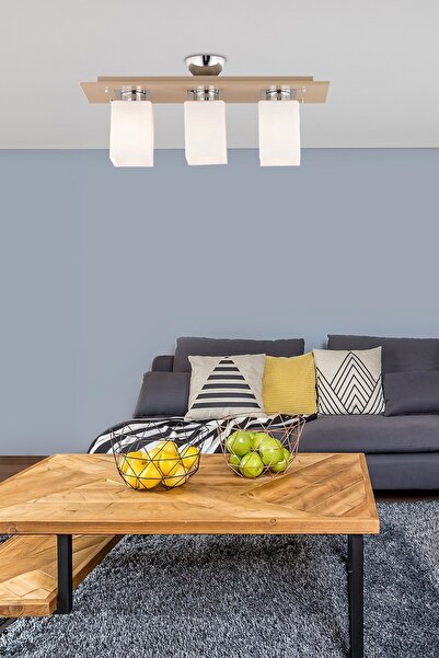 Apliqa Atlas 3 Lü Sıralı Kahve Modern Genç Odası Mutfak- Banyo Mutfak Salon Spot Avize