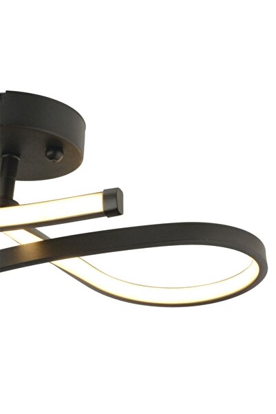 Apliqa Vetto Siyah 38 Watt Plafonyer 3 Renkli Ledli Modern Mutfak Banyo Led Salon Sarkıt Avize