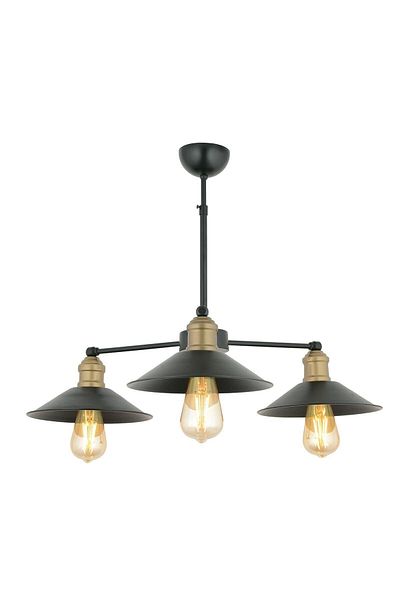 Apliqa Yanko 3-Piece Black Antique Downward Facing Modern Pendant Lamp Young Room Bedroom Retro Living Room Chandelier