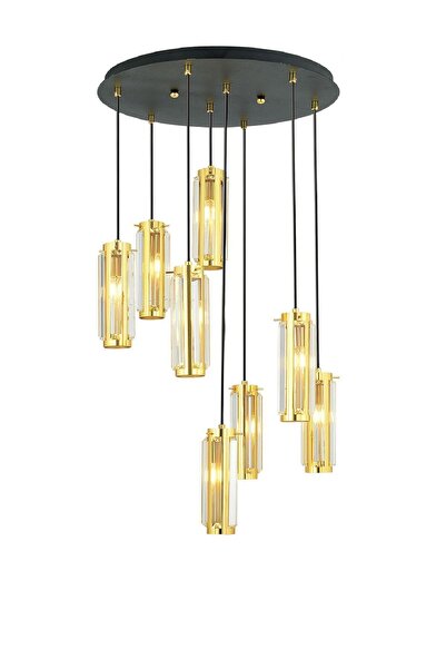 Apliqa Natali 8Li Sarkıt Gold Modern Genç Odası Mutfak Salon Sarkıt Avize