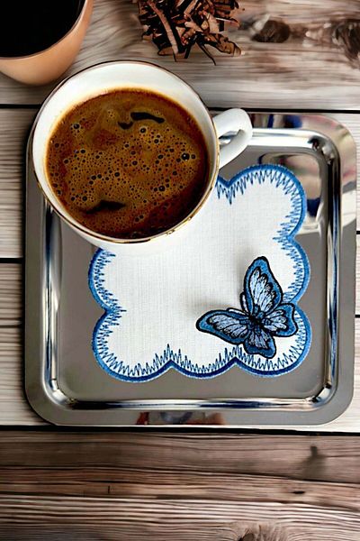 FLAWLESS HOME Set of 2 3D Butterfly Cocktail Napkins| Presentation Napkin| Coffee Side Napkin| Coaster