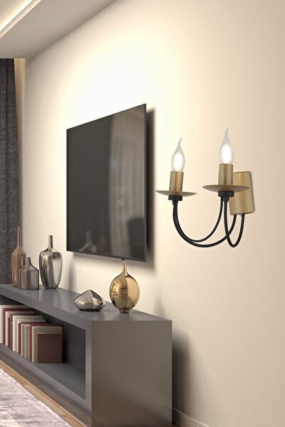 Apliqa Joyce 2'li Siyah Eskitme Modern Yatak Başı, Salon Aplik