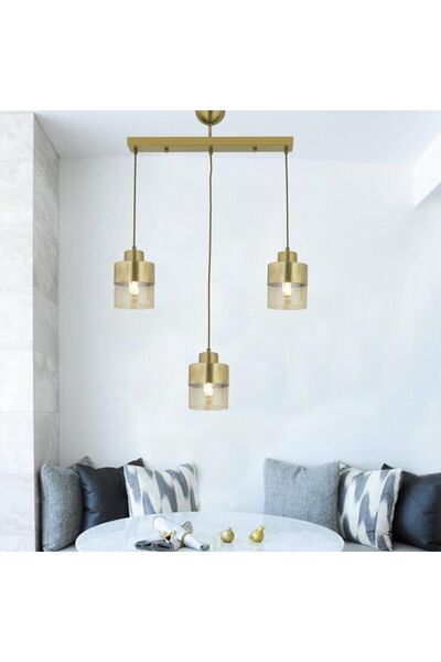 Apliqa Boris 3lü Sıralı Komple Eskitme Sarkıt Modern Genç Odası Mutfak Salon Avize