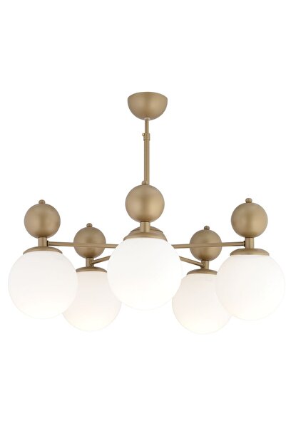 Apliqa Kuvars 5li Eskitme Beyaz Camlı Modern Koridor Yatak Odası Salon Avize