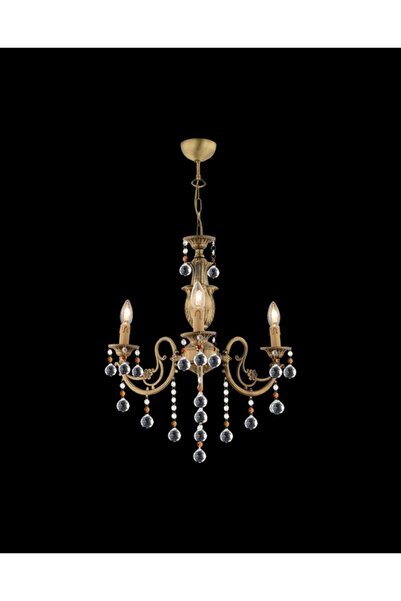 Apliqa Beyza 3Lü Eskitme Kristalli Modern Yatak Odası Salon Kristal Avize