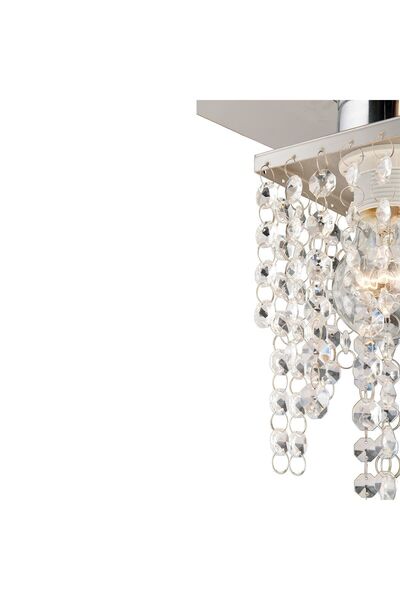 Apliqa Peter 2Li Sıralı Krom Kristalli, Taşlı Modern Tasarım Yatak Odası Kristal Salon Avize