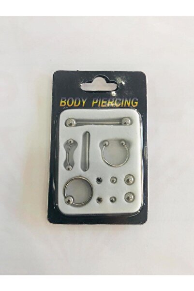 ÇELİKSİLVERTAKI Piercing Seti Cerrahi Çelik