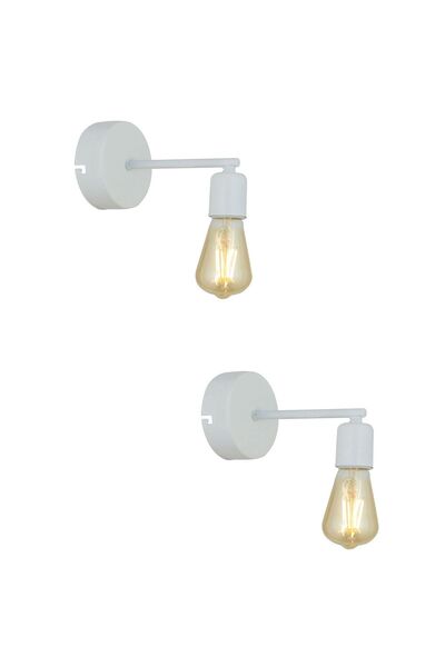 Apliqa Binay Beyaz 2'li Aplik Seti Yatak Odası-Yatak başı,Cafe,Restoran için Duvar Lambası