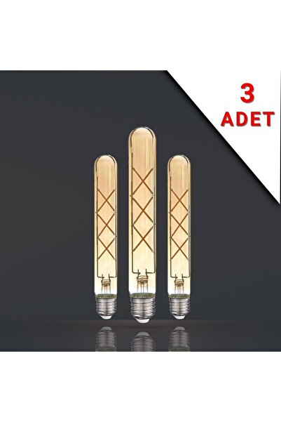 Apliqa 3 Adet Led Filamanlı E27 Rustik Ampul 6 Watt 2500k Gün Işığı T30-t185