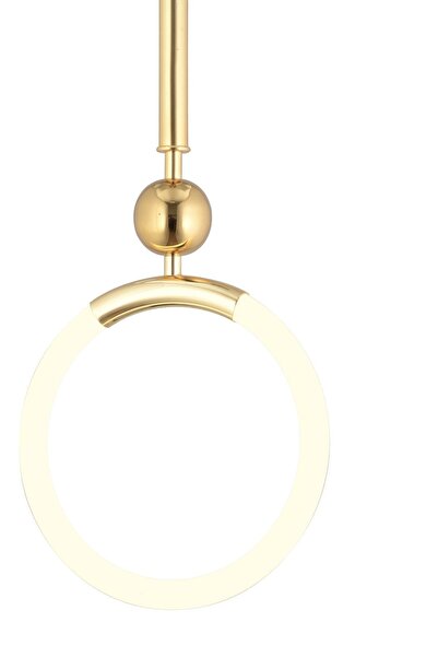 Apliqa Struer 3'lü Sıralı Gold Ledli Modern Koridor, Yatak Odası Salon Sarkıt Led Avize