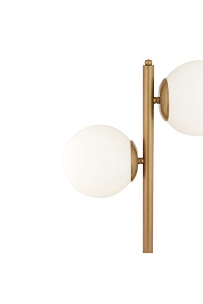 Apliqa Siena 2Li Eskitme Boyalı Beyaz Camlı Masa Lambası Modern Tasarım -Yatak Odası-Salon Abajur