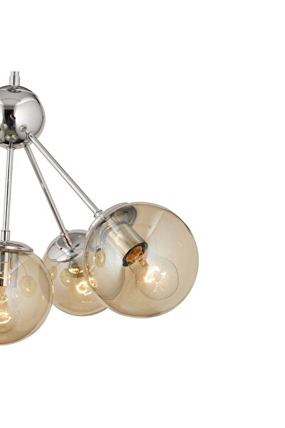 Apliqa Meyo 5Li Krom Bal Camlı Modern Genç Odası Yatak Odası Salon Avize