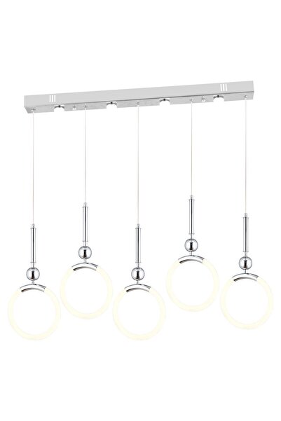 Apliqa Struer 5'li Sıralı Krom Ledli Modern Koridor, Yatak Odası Salon Sarkıt Led Avize