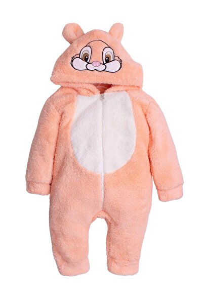 Chicsy Baby بذلة أطفال ويلسوفت بغطاء للرأس مطرزة على شكل أرنب - شتوي