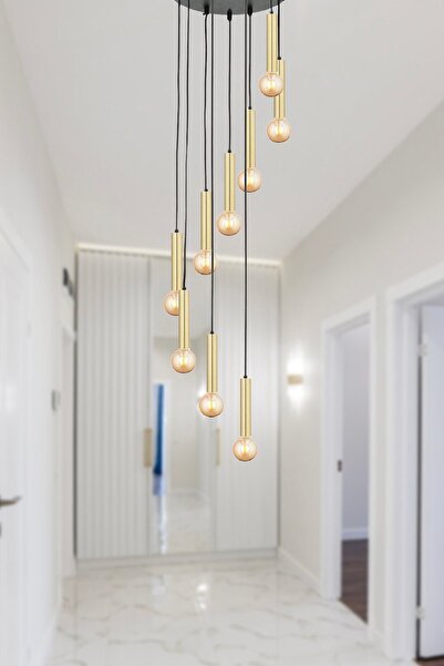 Apliqa Elisa 9Lu Sarkıt Eskitme Sarkıt Modern Genç Odası Mutfak Salon Sarkıt Avize