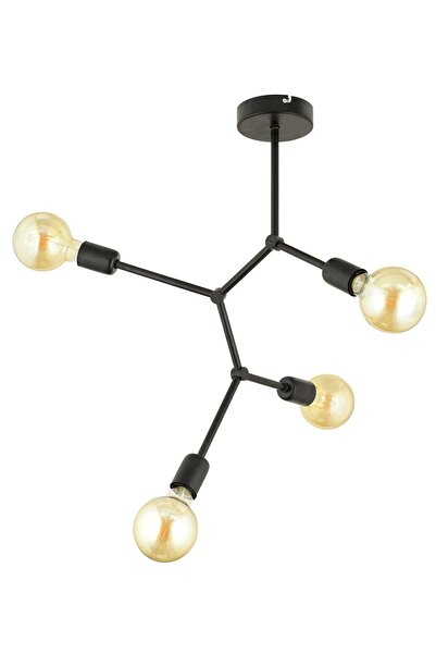 Apliqa Darvin 4 Lü Siyah Modern Genç Odası Mutfak Yatak Odası Retro Salon Avize