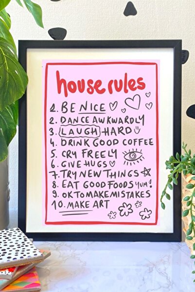 Hello Melody Design Εκτύπωση "ΚΑΝΟΝΕΣ ΣΠΙΤΙΟΥ " από την συλλογή Print Collect...