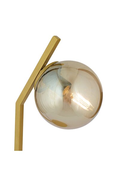 Apliqa Feris Gold Modern Living Room-Bedroom Honey Glass Table Lamp