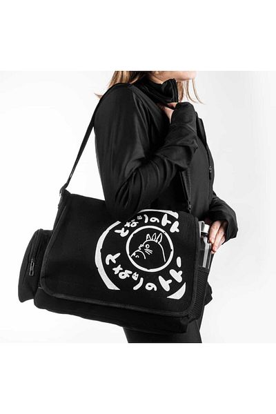 AtegeWear Geantă Totoro neagră Harajuku - Guler de poștaș