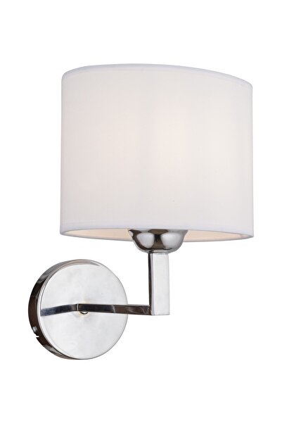 Apliqa Zadie Tekli Beyaz Şapkalı Krom Duvar Lambası Yatak Odası-yatak Başı-banyo Için Modern Aplik