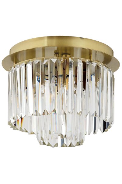 Apliqa Nilüfer 2 Katlı Küçük Eskitme Yuv. Kristalli Taşlı Modern Tasarım Kristal Salon Avize