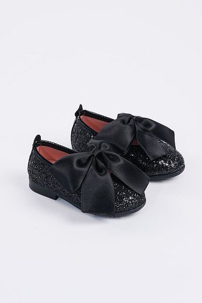 Banamio Pantofi pentru fete Shuu Bow Broken Stone Coated (negru)