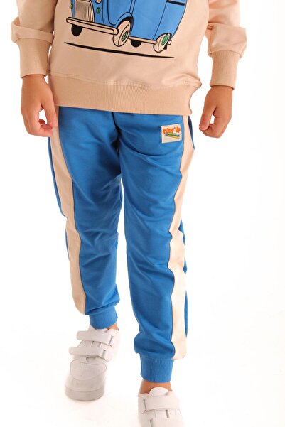 Perendi Cotton Surf up Printed Double Suit for Boy - Blue