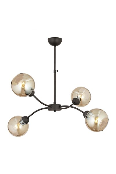 Apliqa Ecvet 4Lü Siyah Modern Oturma Odası Yatak odası Retro Salon Avize