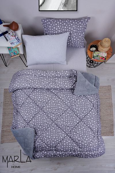 MARLA HOME Premium Star Patterned Welsoft Cotton Double Sided Fluffy Sleeping Set - Single