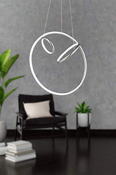 Apliqa Acosta Krom Sarkıt 44 Watt Sarkıt Ledli Ofis Avizeleri Modern Mutfak Banyo Led Salon Sarkıt Avize